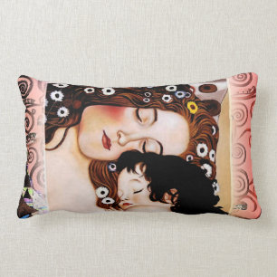 Coussin Rectangle Mère et enfant par le collage de Gustav Klimt