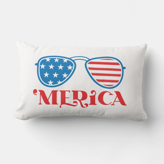 Coussin Rectangle 'Merica - 4 juillet (Recto)