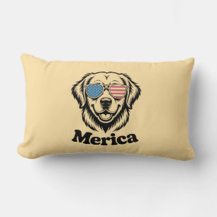 Coussin Rectangle Merica lunettes de chien patiotique USA American F