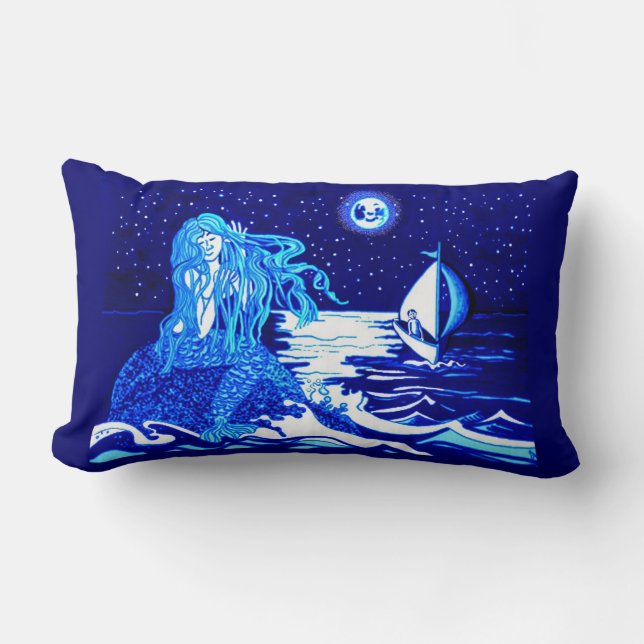 Coussin Rectangle Mermaid et marin (Recto)