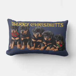 Coussin Rectangle Merry Chrismutts Noël Festive Puppies de Noël