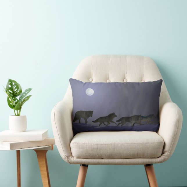 Coussin Rectangle Meute de loups (Chaise)