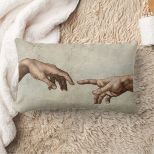 Coussin Rectangle Michaelangelo mains création adam dieu
