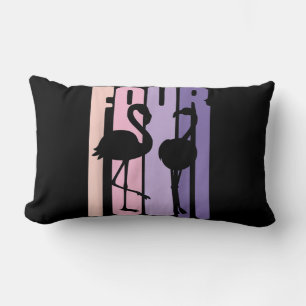 Coussin Rectangle Mignon 4e cadeau d'anniversaire I Flamant rose I 4