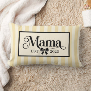 Coussin Rectangle Mignon Cadeau Personnalisé pour Maman à Rayures Ja