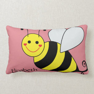 Coussin Rectangle Mignon gaffez l'abeille personnalisée