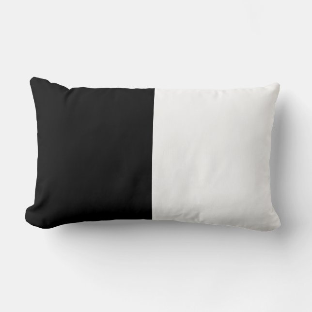 Coussin Rectangle Milieu noir et blanc moitié-moitié (Recto)