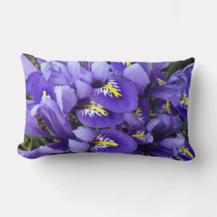 Coussin Rectangle Miniature Bleu Irises Printemps Floral