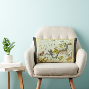 Coussin Rectangle Miroir d'Urania, carte céleste d'astronomie ancien