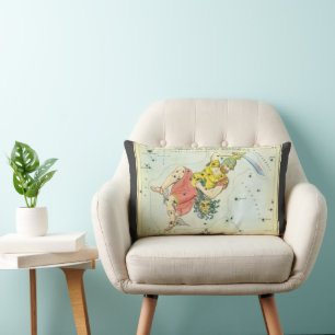 Coussin Rectangle Miroir d'Urania, Carte céleste d'astronomie vintag