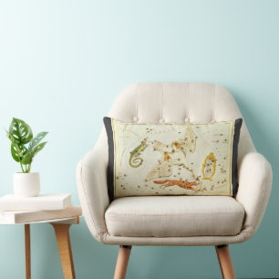 Coussin Rectangle Miroir d'Urania, Carte céleste d'astronomie vintag