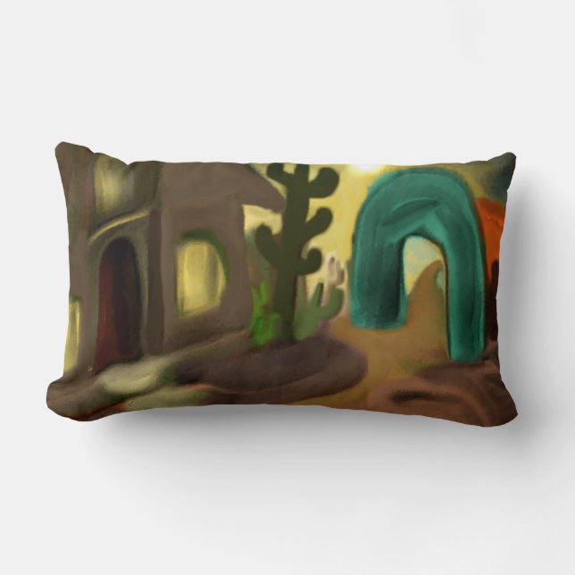 Coussin Rectangle Mission espagnole Art Abstrait Sud-Ouest (Recto)