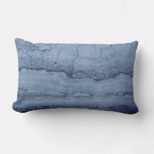 Coussin Rectangle Misty Blue abstrait Granite marbre motif