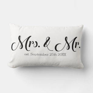 Coussin Rectangle Mme et M. Newlyweds Épouse et mari