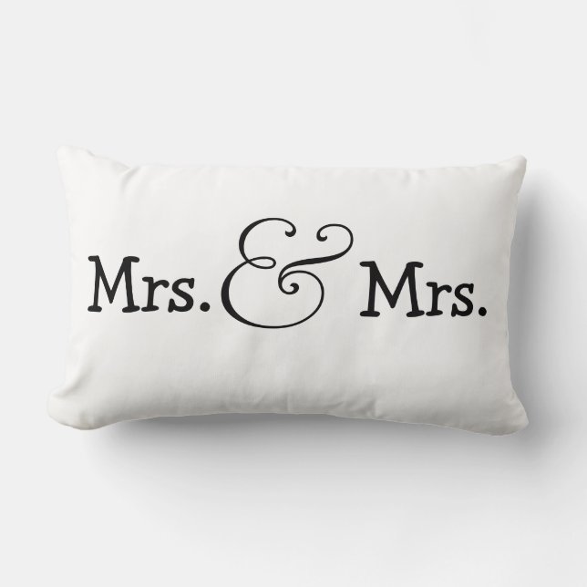 Coussin Rectangle Mme et Mme Two Brides Mariage Gift (Recto)