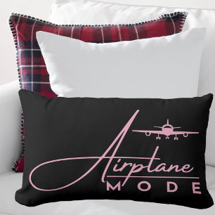 Coussin Rectangle Mode avion, Voyage, Minimaliste, Aviation, Rose