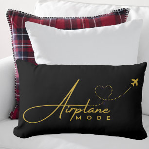 Coussin Rectangle Mode avion, Voyage, Minimaliste, Or, Aviation