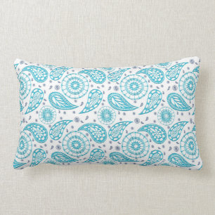 Coussin Rectangle modèle ethnique de sarcelle d'hiver de Paisley