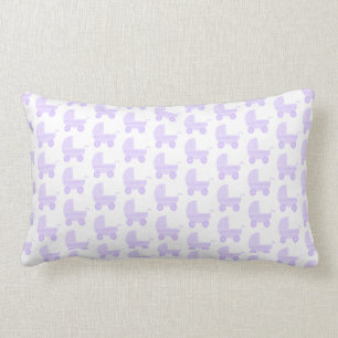 Coussin Rectangle Modèle mauve-clair et blanc de poussette de bébé