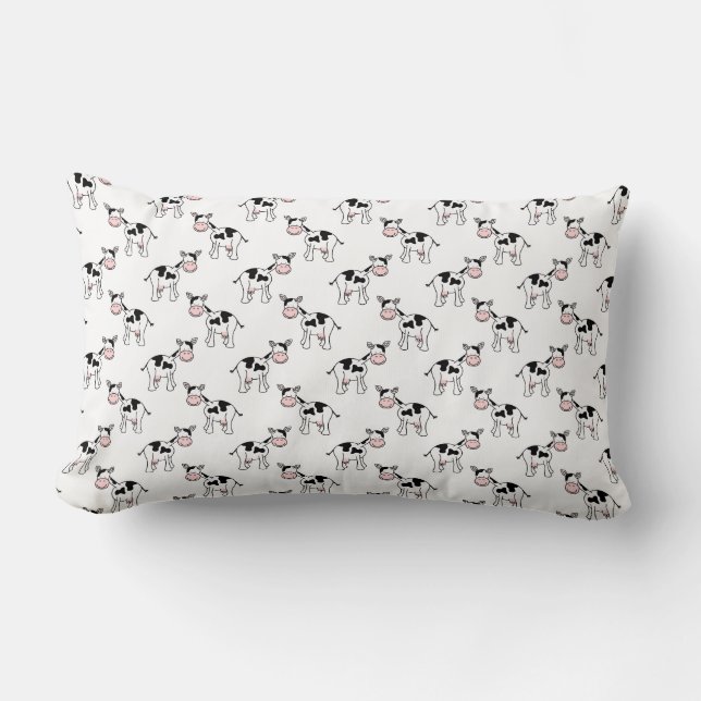Coussin Rectangle Modèle noir et blanc de vache (Recto)