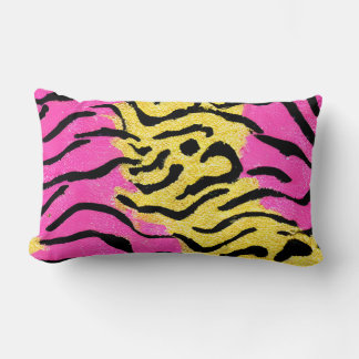 Coussin Rectangle Modèle Zebra Parties scintillant rose