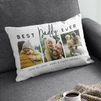 Coussin Rectangle Modern Custom Best Daddy Ever | 3 Photo