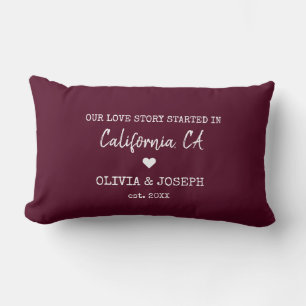 Coussin Rectangle Moderne Bourgogne Custom Our Love Story Valentine