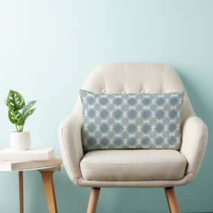 Coussin Rectangle Moderne élégant motif floral vert gris bleu vert