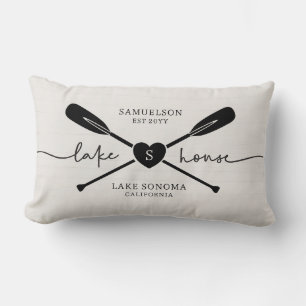 Coussin Rectangle Moderne Lake House Script Bois rustique