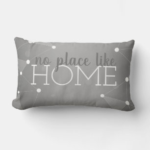 Coussin Rectangle moderne pas d'endroit comme la maison gris et blan