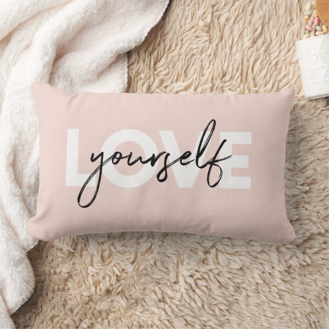 Coussin Rectangle Moderne Pastel Aimez-Vous Motivation Citation Cade (Couverture)