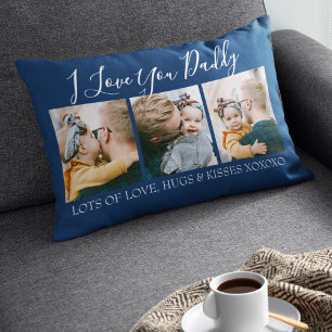 Coussin Rectangle Moderne personnalisé Je t'aime Papa 3 Photo