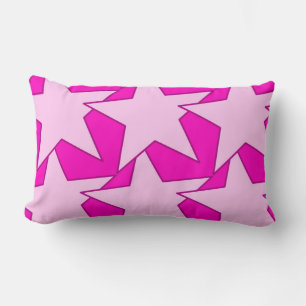 Coussin Rectangle Moderne Star Géométrique - Fuchsia et rose glace