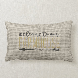 Coussin Rectangle Modifiable Bienvenue dans notre ferme Rustique Chi