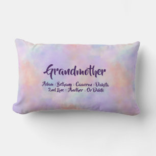 Coussin Rectangle Modifier Ajouter des noms Grand-mère Grandenfants 