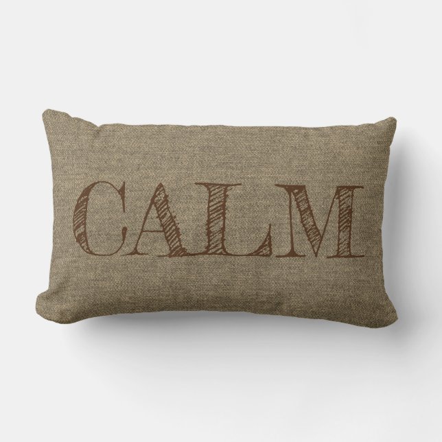 Coussin Rectangle Modifier le texte - CALM - Texte sur le Brown clai (Recto)