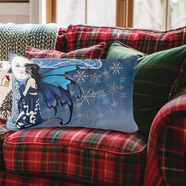 Coussin Rectangle Mois d'hiver Fairy Blue (Créateur téléchargé)