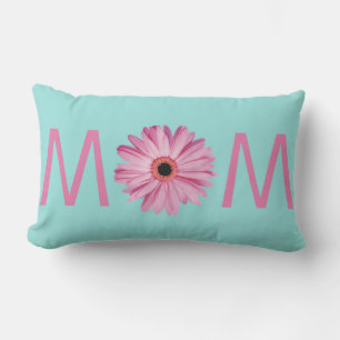 Coussin Rectangle "MOM" Mère Mignonne Unique Deux Tons