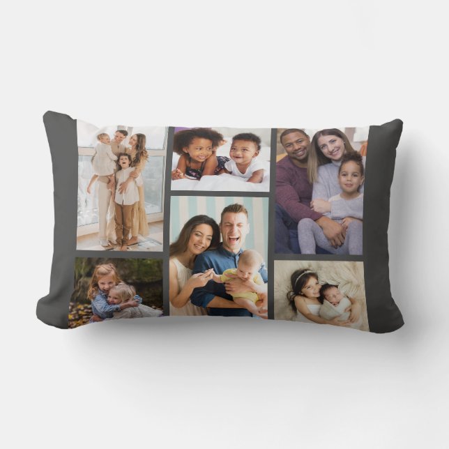Coussin Rectangle Moments en vedette : Personnalisable 6 Photo Colla (Recto)
