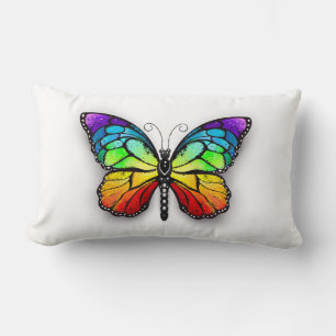 Coussin Rectangle Monarque papillon arc-en-ciel