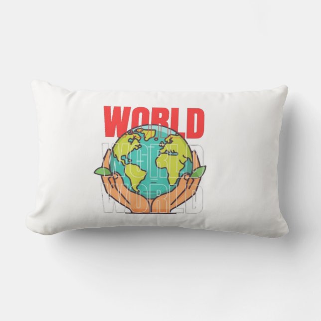 Coussin Rectangle Monde – Conception de Globe d'Aventure de Voyage (Recto)