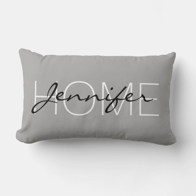 Coussin Rectangle monogramme de la maison gris moyen foncé (Recto)