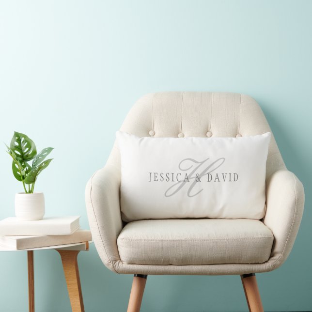Coussin Rectangle Monogramme des noms et prénoms de couples (Chaise)
