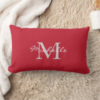 Monogramme et nom personnel rustique moderne rouge