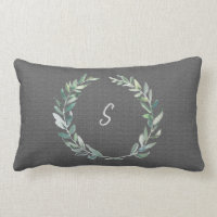 Monogramme gris de toile de jute de guirlande