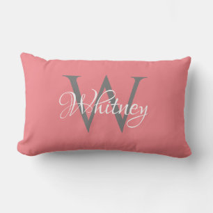 Coussin Rectangle Monogramme initial personnalisé