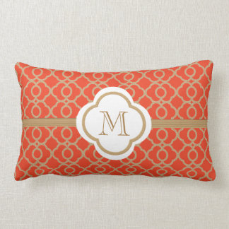 Coussin Rectangle Monogramme marocain d'orange et d'or