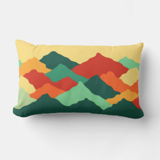 Coussin Rectangle Montagnes colorées d'Afrique Abstraite Nature Art