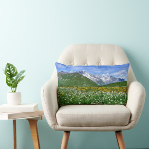 Coussin Rectangle Montagnes Swiss Alps Valley Spring