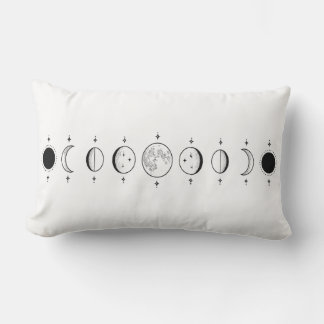 Coussin Rectangle Moon Phases Celestial Line Art Throw Pillow